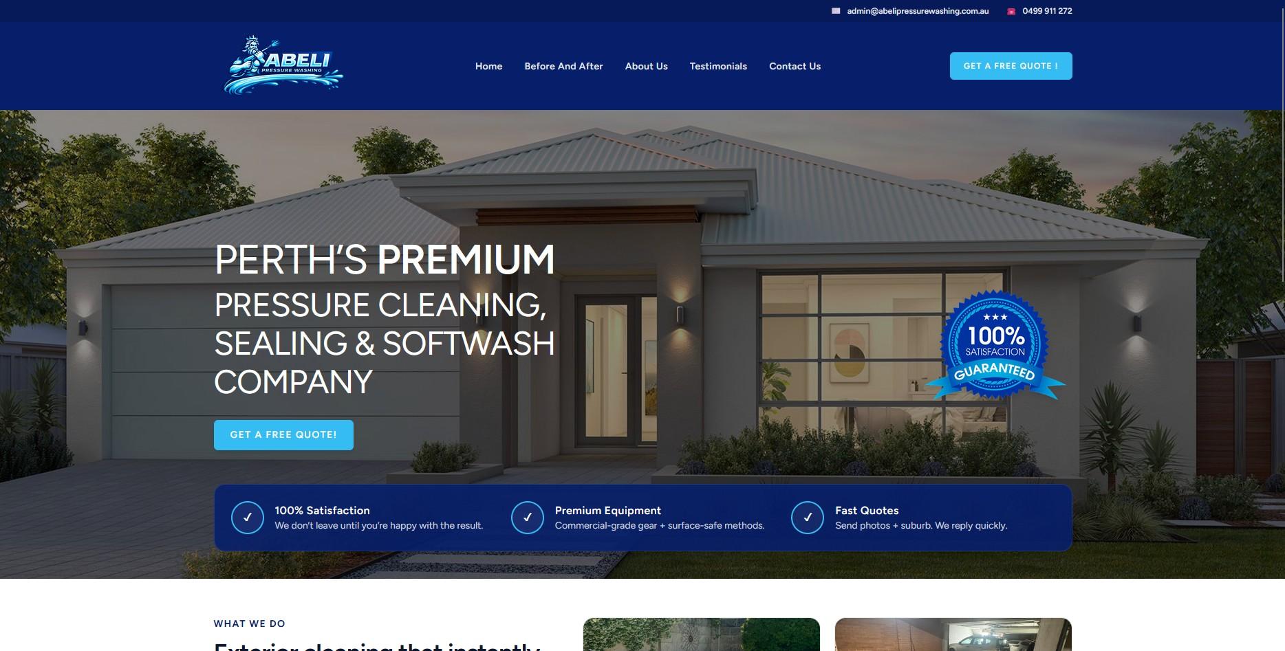 Abeli Pressure Washing — Web Development